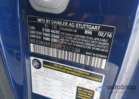 2017 Mercedes-Benz C 300 4Matic from USA, damaged, VIN WDDWJ4KB1HF337238